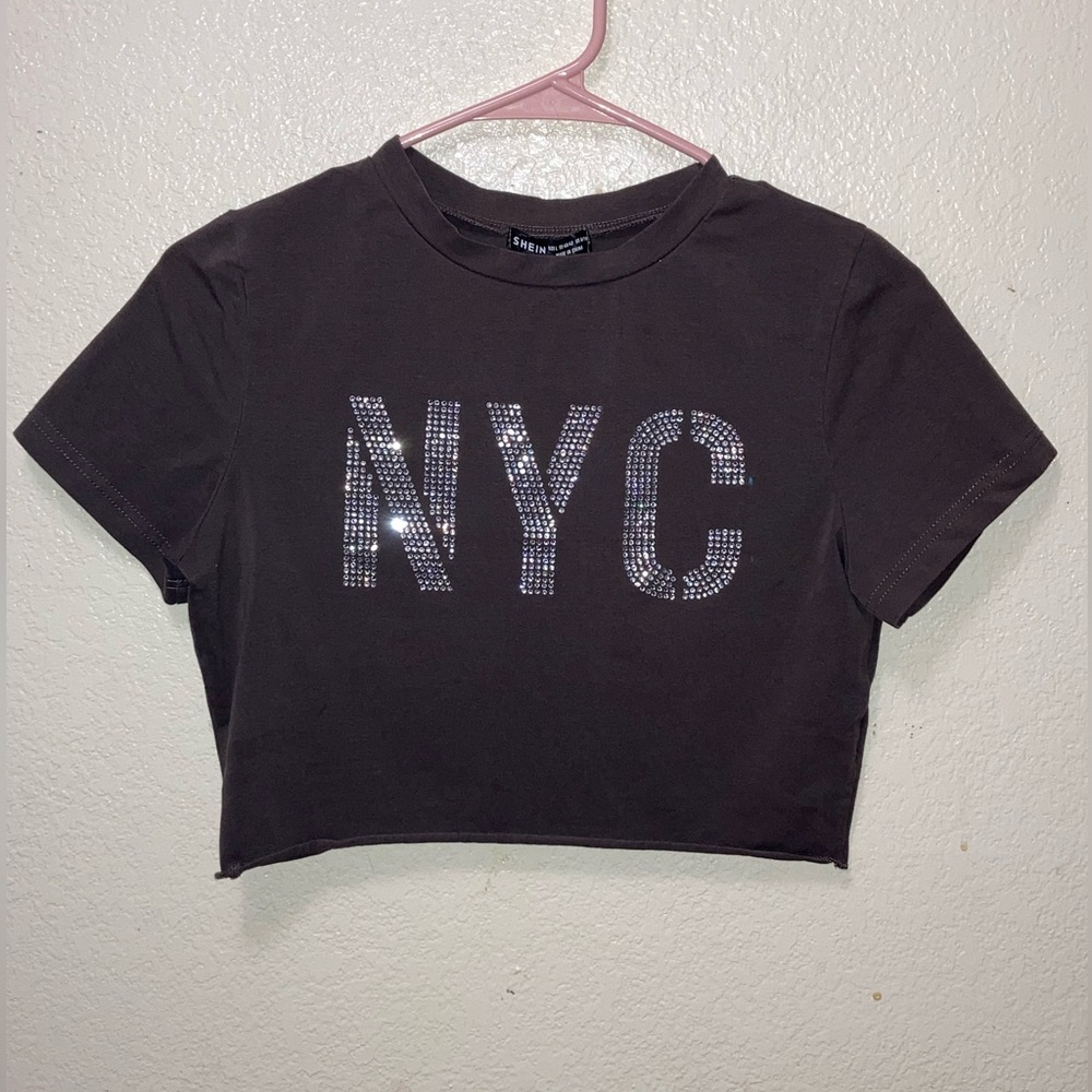 NYC BLING Graphic Crop Top